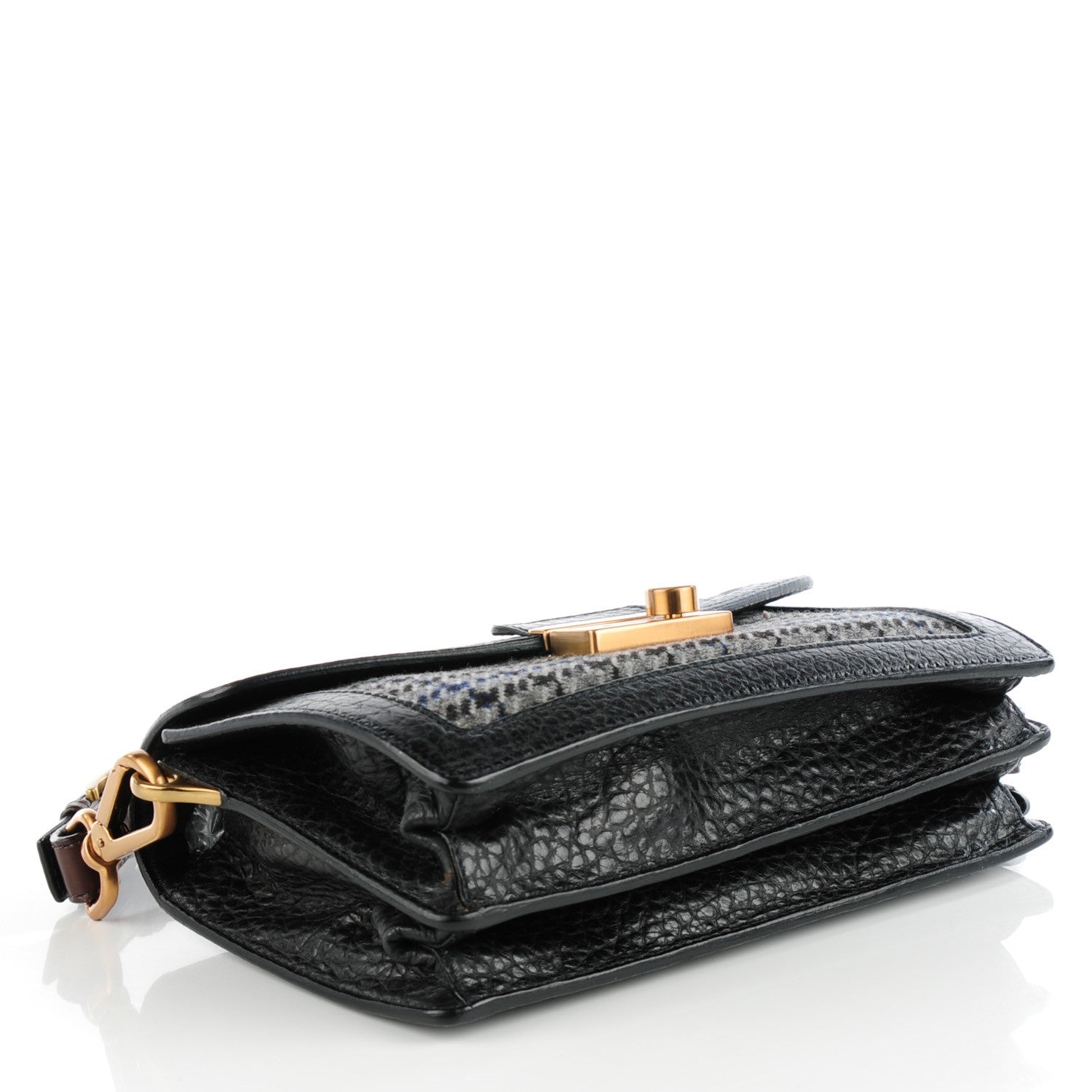 Prada Tweed Sound Shoulder Bag Black 4 of 9