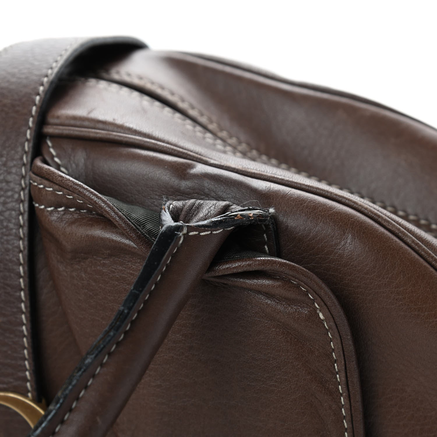 Christian Dior Calfskin Saddle Bowler Brown 11 of 14