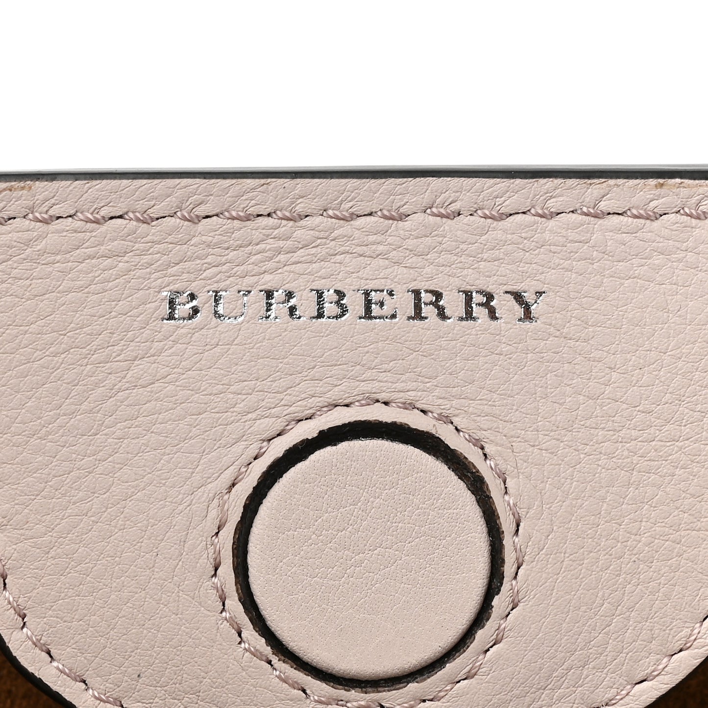 Smooth Calfskin Small Grommet Embossed Crest Bag Chalk Pink