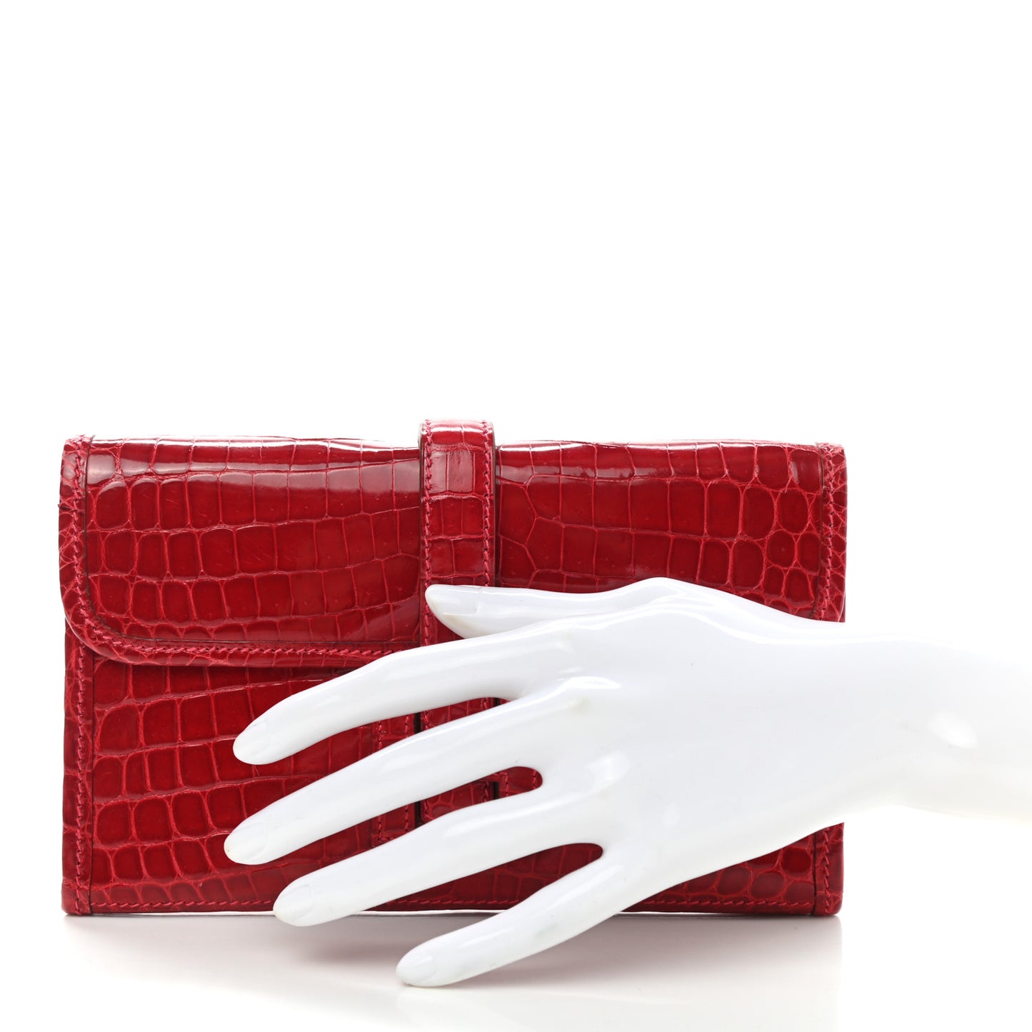 Shiny Niloticus Crocodile Mini Jige Elan Clutch