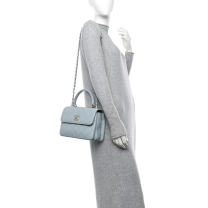 Chanel Lambskin Quilted Small Trendy CC Flap Dual Handle Bag Light Blue 2 of 10