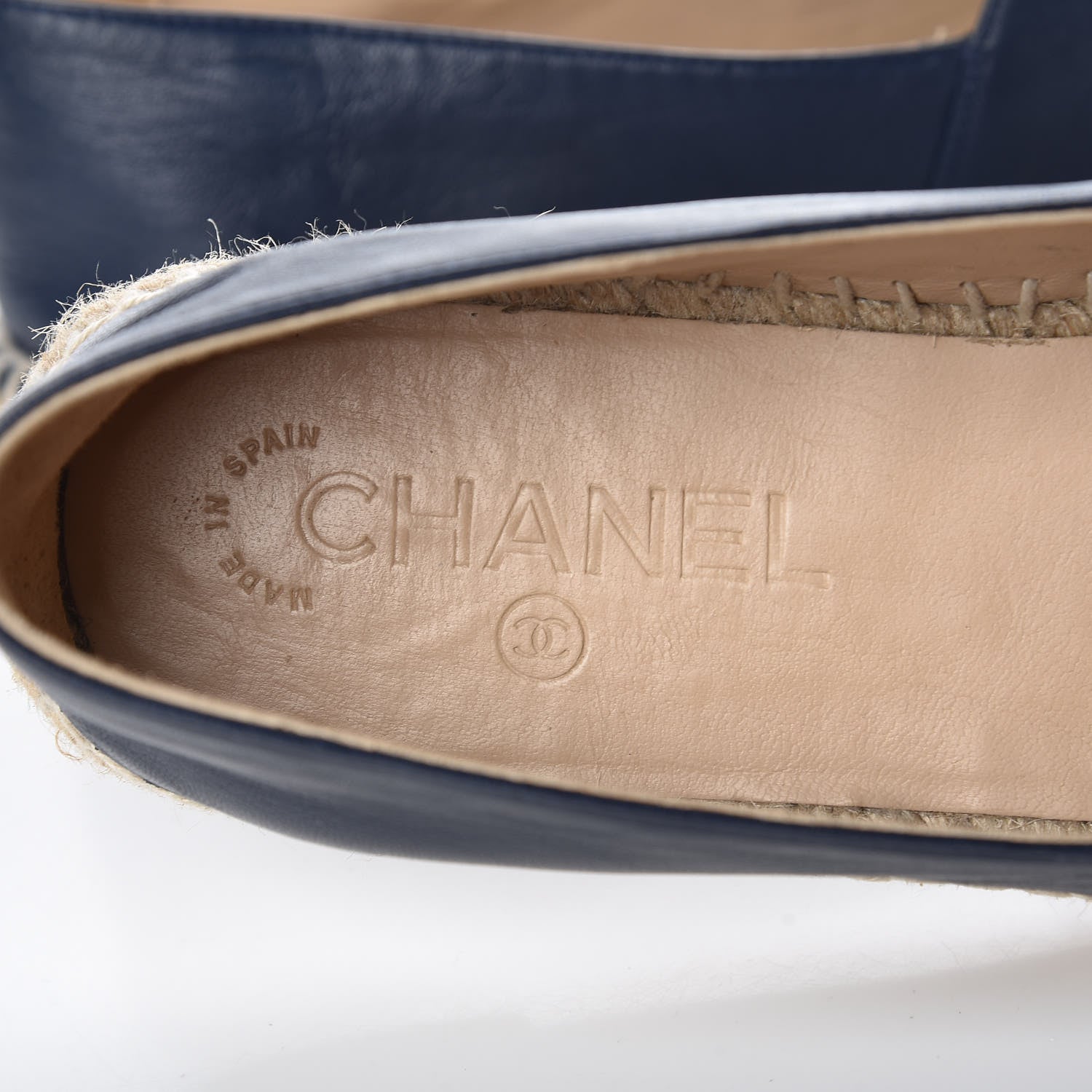 Chanel Lambskin CC Espadrilles 39 Navy Black 5 of 13