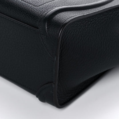 Celine Drummed Calfskin Nano Luggage Black 9 of 9