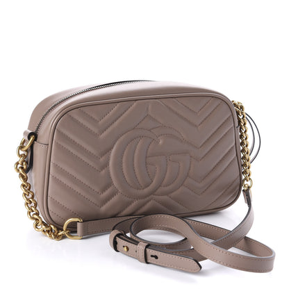 Gucci Calfskin Matelasse Small GG Marmont Chain Shoulder Bag Porcelain Rose 3 of 10
