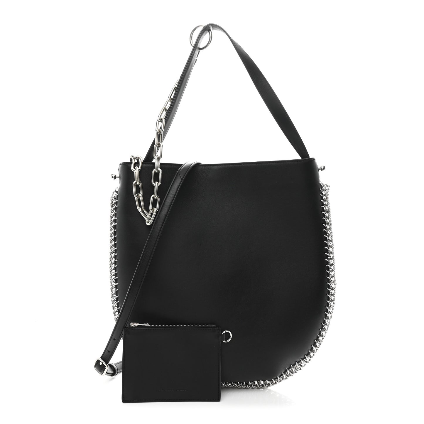 Calfskin Chain Around Roxy Hobo Black