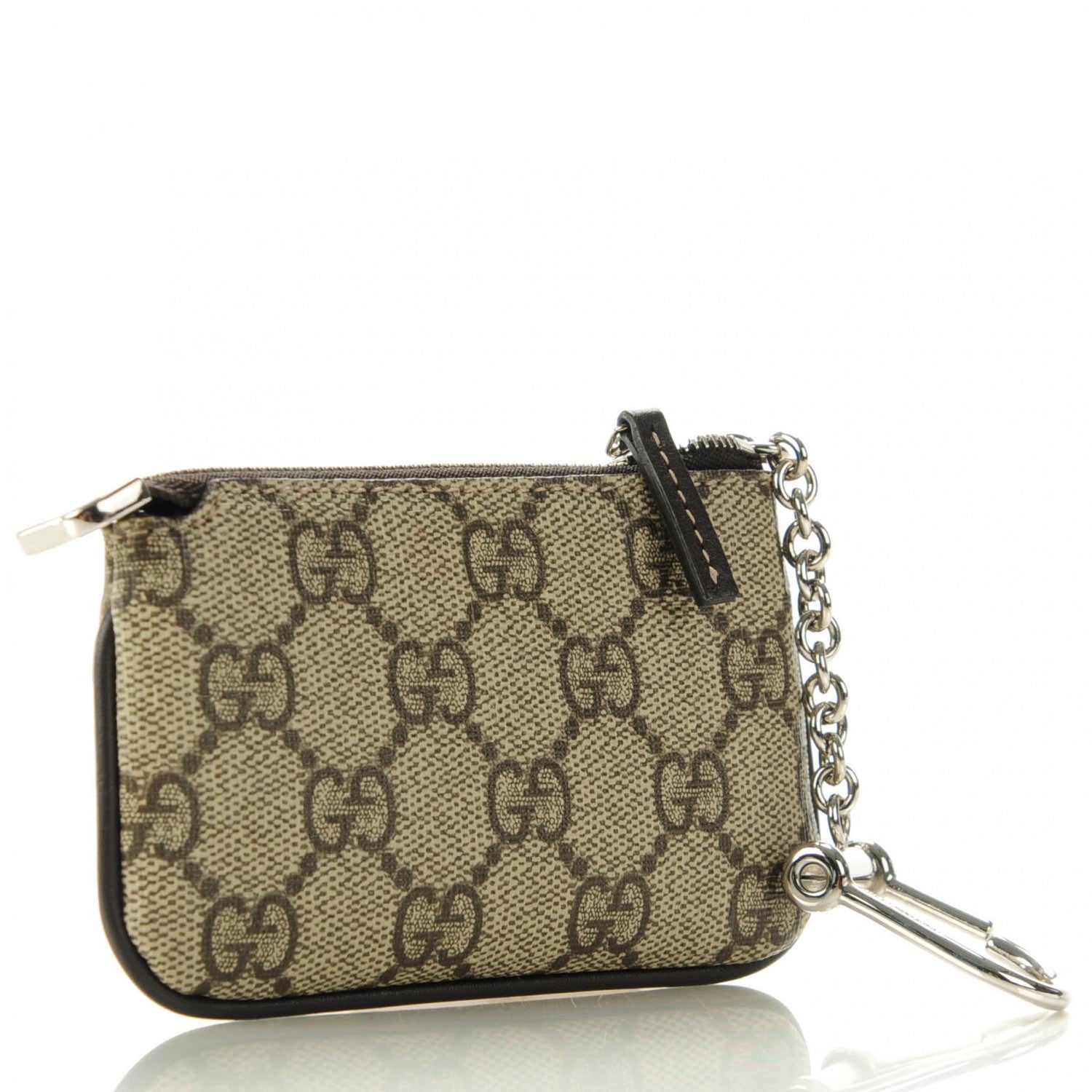 Gucci GG Supreme Monogram Selleria Key Case Beige Ebony Cocoa 3 of 7