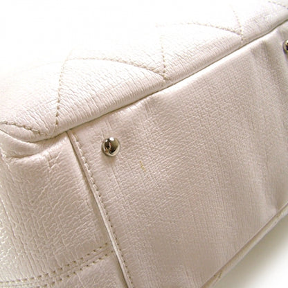 Chanel Leather Square Stitched Bowler White 6 of 10