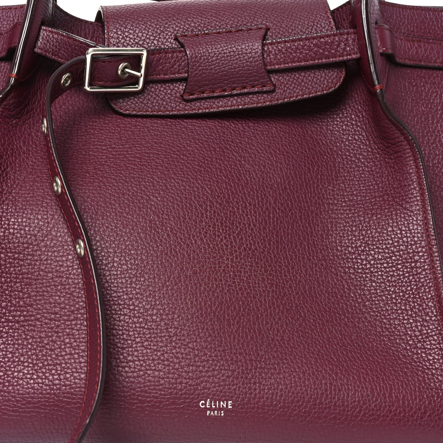 Supple Grained Calfskin Small Big Bag Wine
