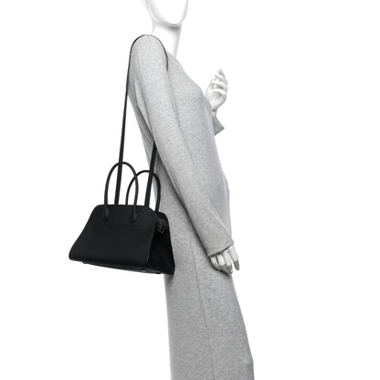 The Row Grained Calfskin Soft Margaux 10 Bag Black 2 of 9