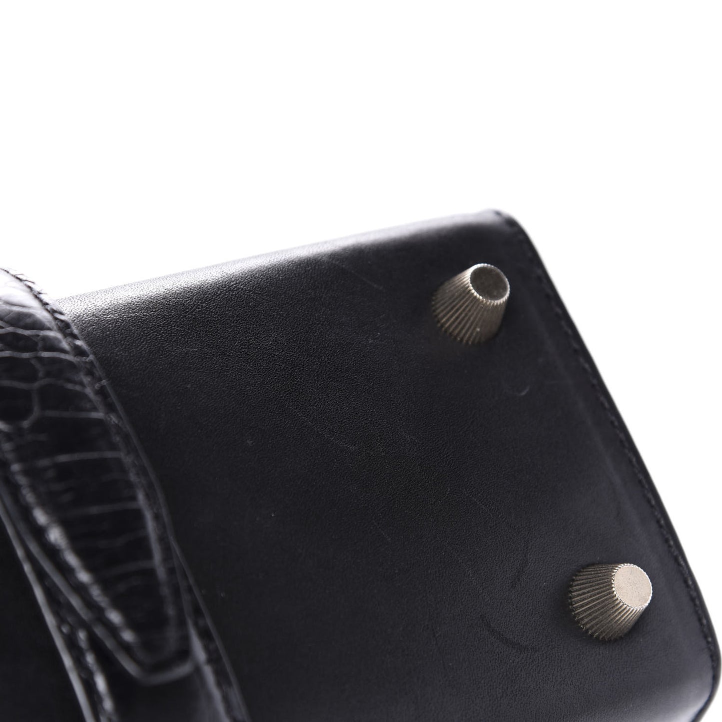 Calfskin Crocodile Embossed Tai Dopp Kit Bag Black