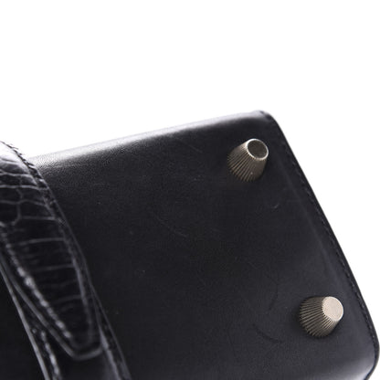 Alexander Wang Calfskin Crocodile Embossed Tai Dopp Kit Bag Black 8 of 16