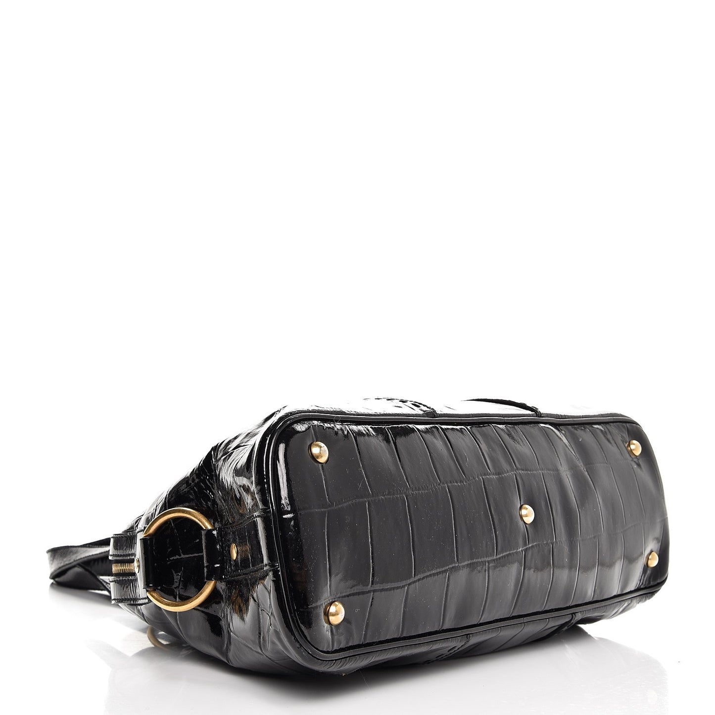 Crocodile Embossed Patent Large Muse Black