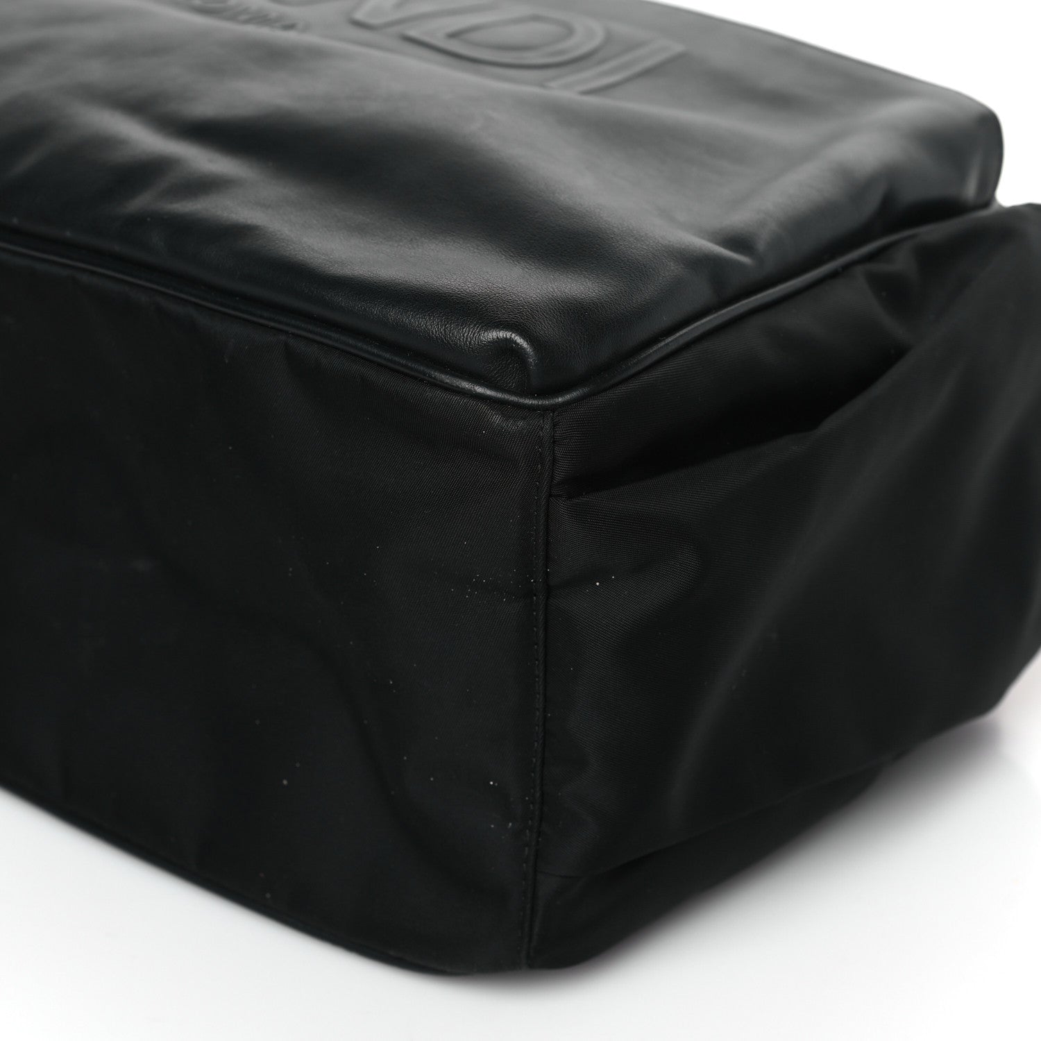 Fendi Calfskin Nylon FF Logo Embossed Changing Bag Black 10 of 11