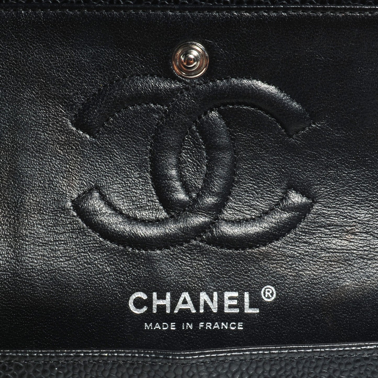 Caviar Quilted Small Double Flap Black