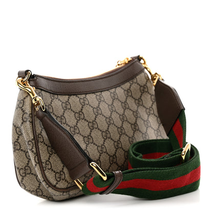 Gucci GG Supreme Monogram Textured Dollar Calfskin Web Small Ophidia GG Handbag Beige Ebony New Acero 3 of 12