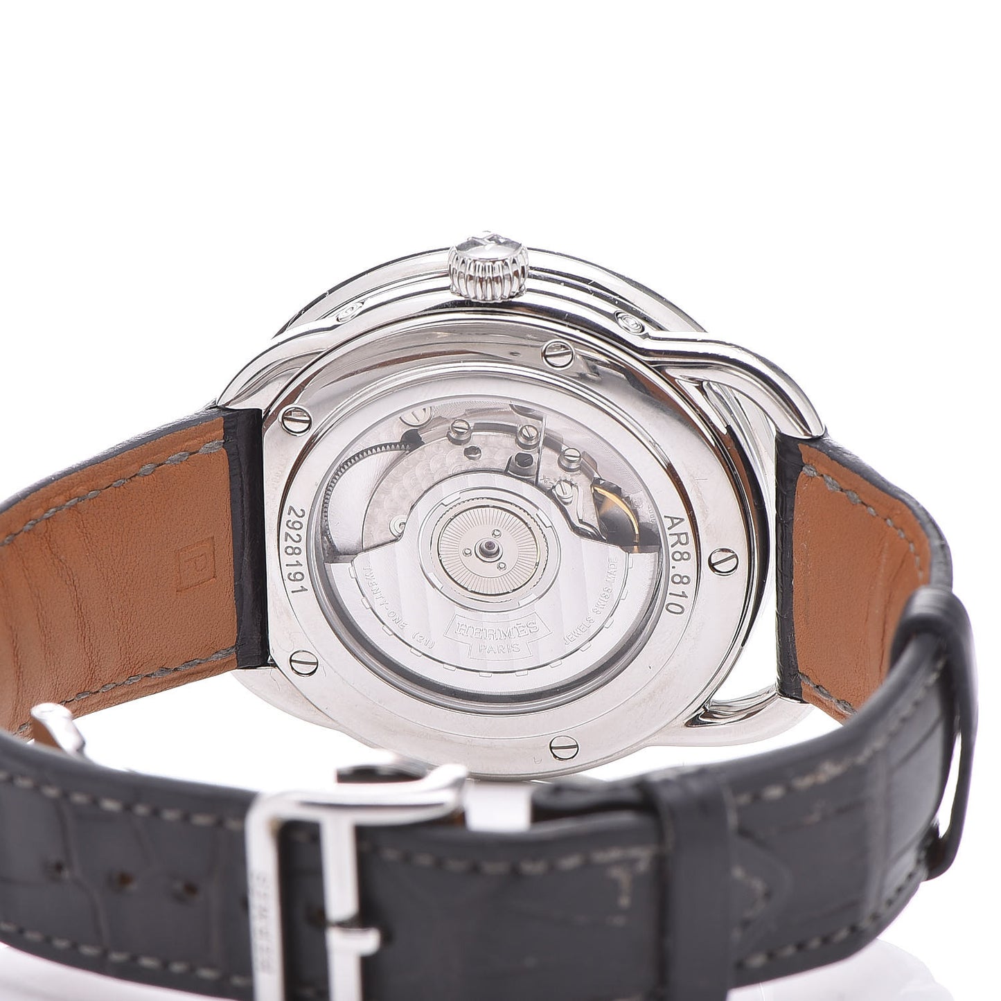 Stainless Steel Alligator 43mm Arceau Grande Lune Automatic Watch Graphite