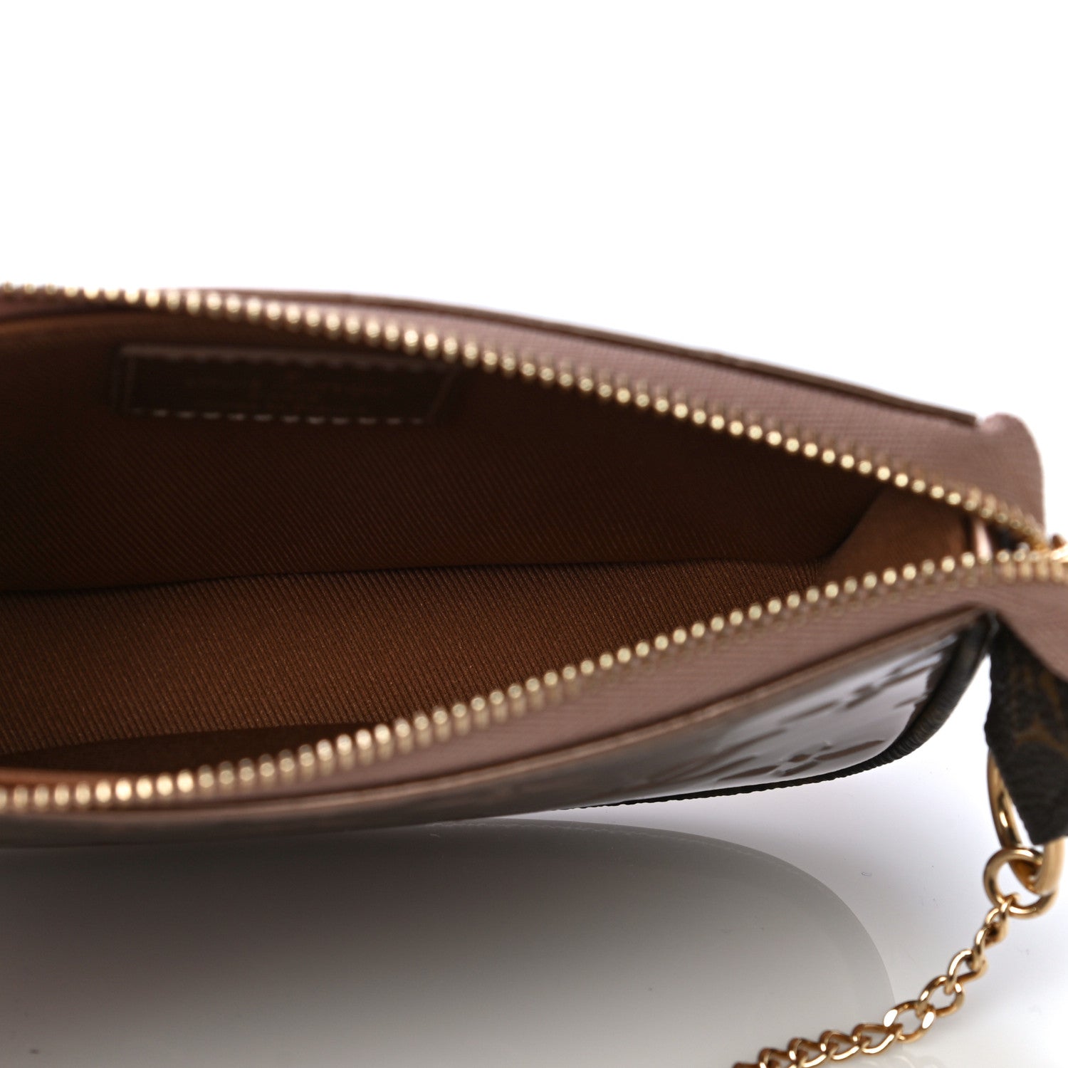 Louis Vuitton Metallic Vernis Mini Pochette Accessories Rose Gold 5 of 9