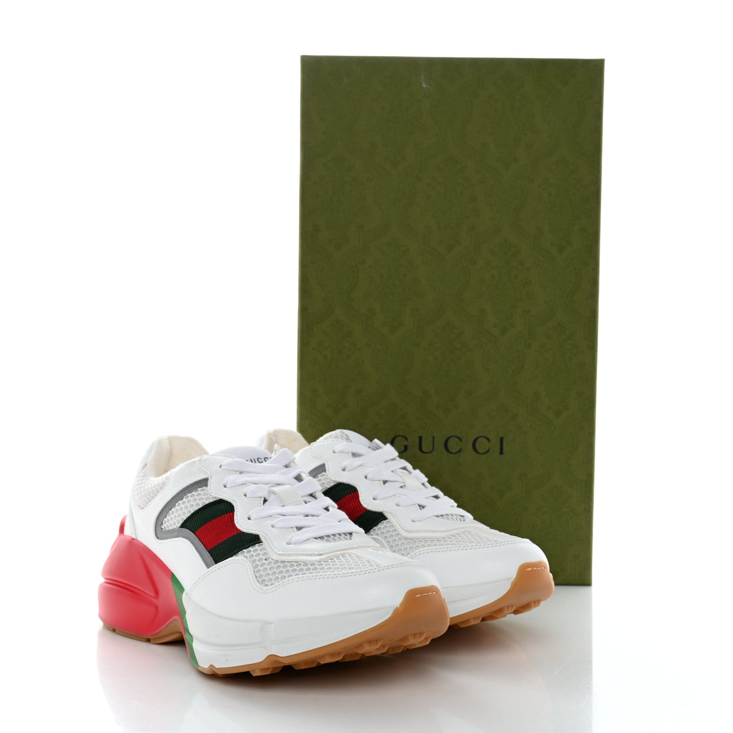 Lavaredo Eco Fabric Mesh Web Womens Rhyton Reflective Sneakers 36 Great White Green Red Silver