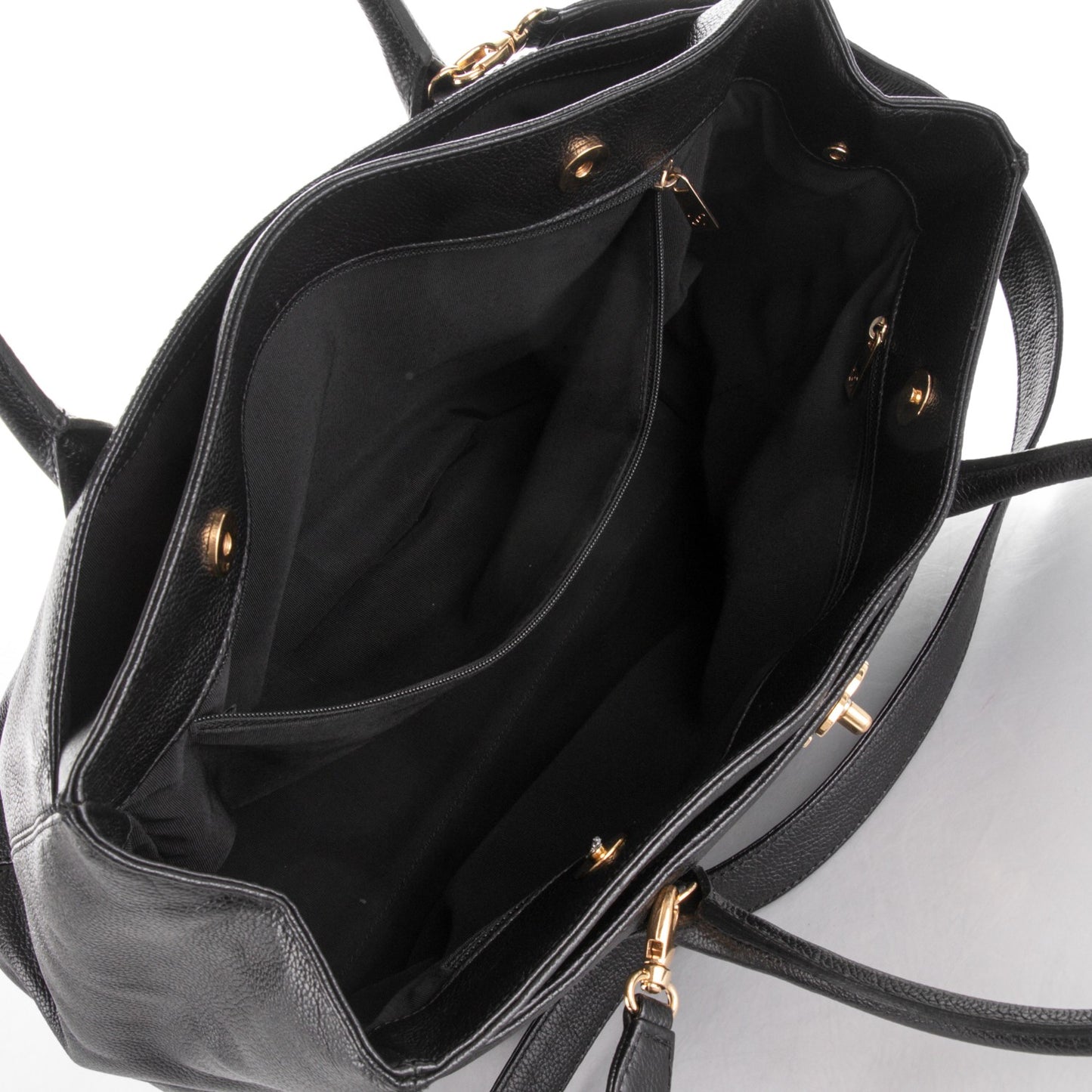 Calfskin Cerf Executive Shopper Tote Black