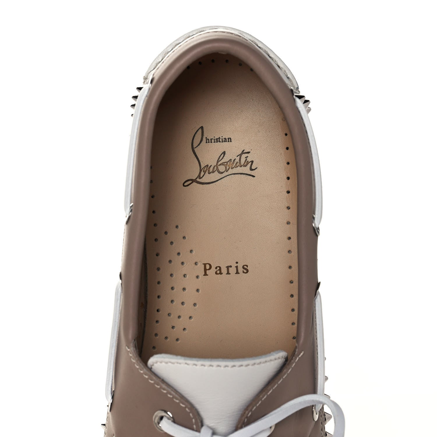 Christian Louboutin Calfskin Steckel Spike Flats 41.5 Colombe 7 of 9