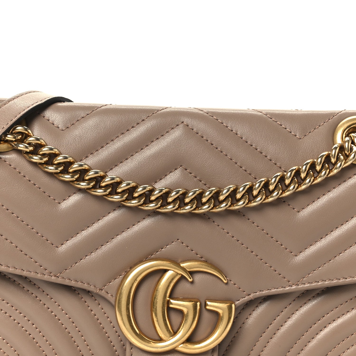 Gucci Calfskin Matelasse Small GG Marmont Shoulder Bag Porcelain Rose 9 of 11