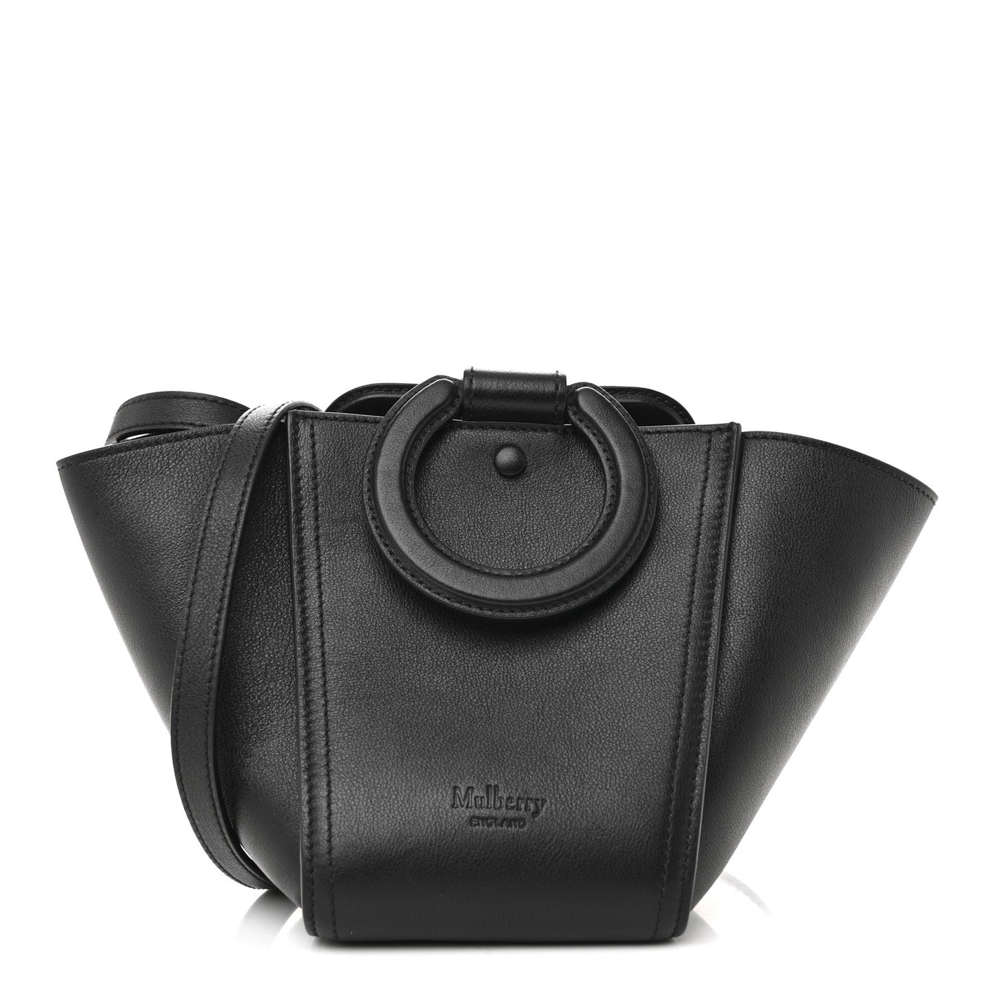 Silky Calfskin Mini Rider's Top Handle Bag Black