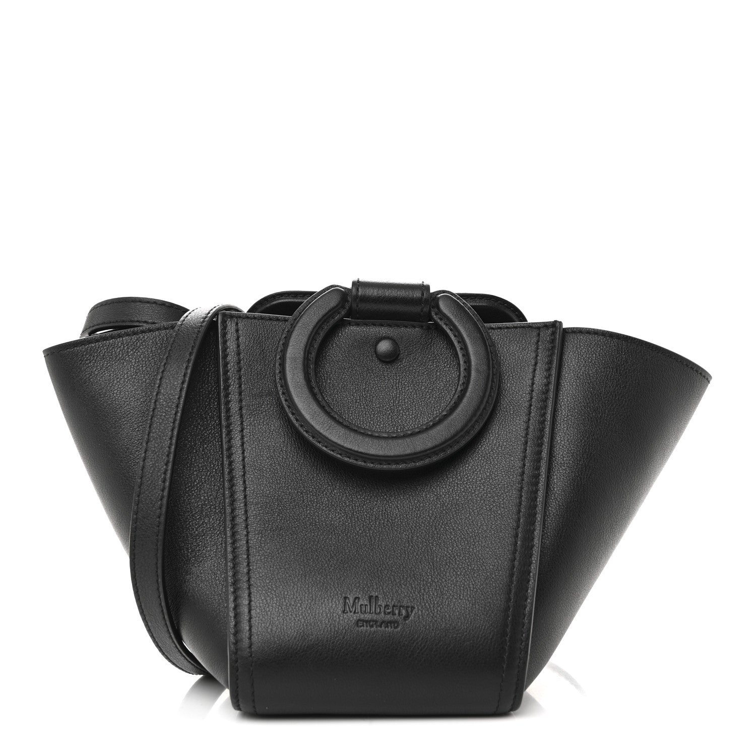 Mulberry Silky Calfskin Mini Rider's Top Handle Bag Black 1 of 11