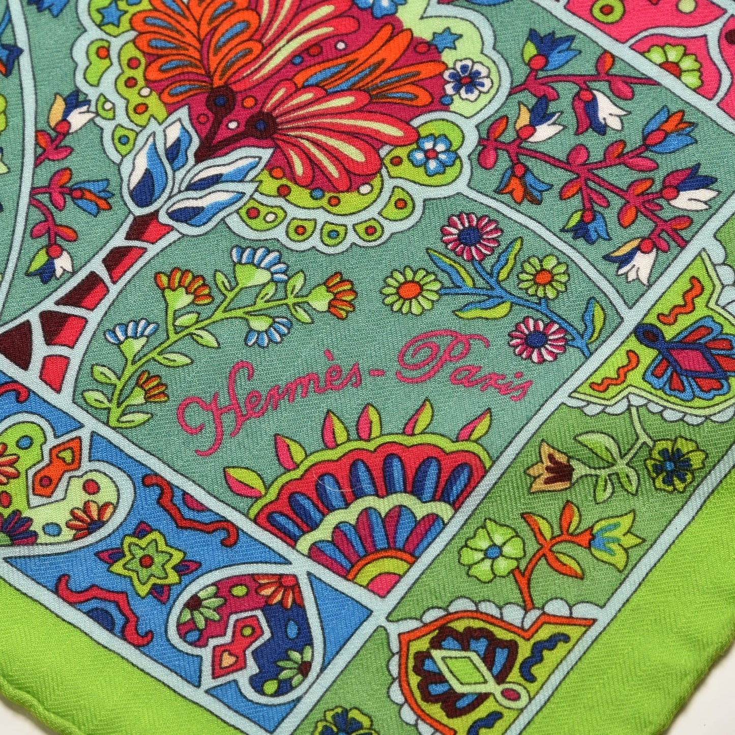 Cashmere Silk Au Pays De Oiseaux Fleurs Shawl 140