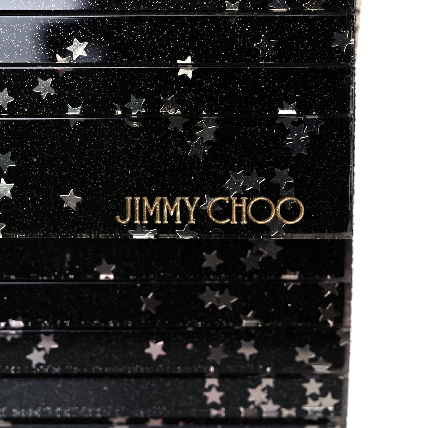 Acrylic Glitter Sweetie Star Clutch Black