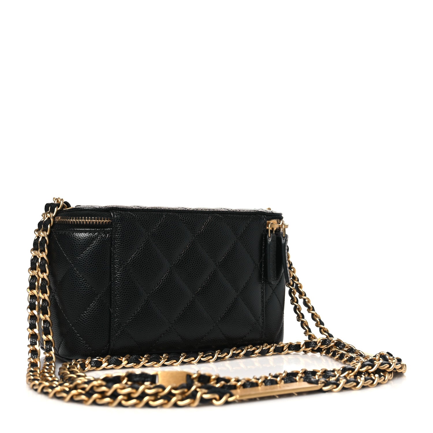Chanel Caviar Quilted Coco Bracelet Vanity Case With Chain Black 4 of 11