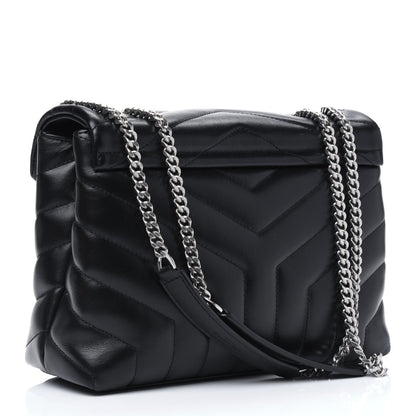 Saint Laurent Calfskin Y Quilted Monogram Small Loulou Chain Satchel Black 2 of 12