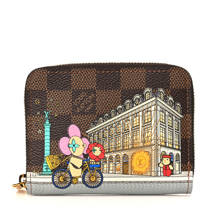 Louis Vuitton Damier Ebene 2022 Christmas Animation Paris Zippy Coin Purse Pink 1 of 6