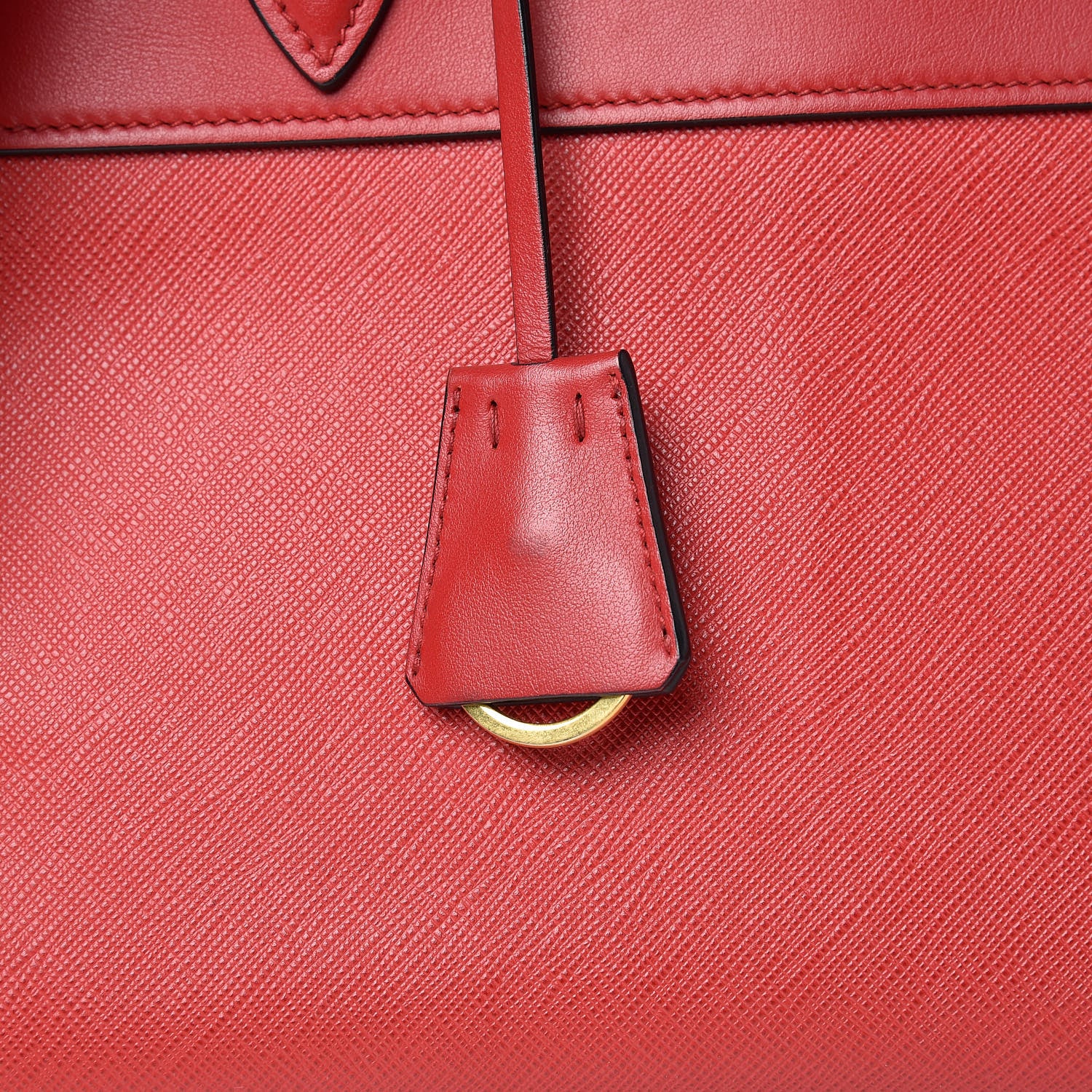 Prada Saffiano City Calfskin Small Esplanade Tote Rosso 17 of 19