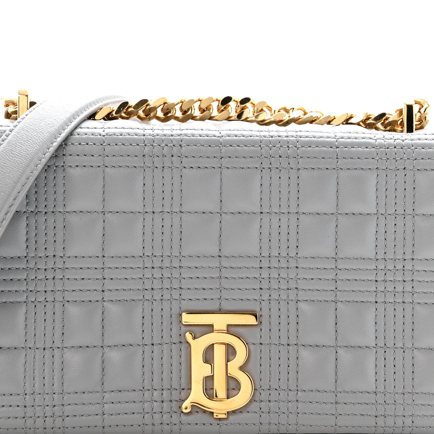 Lambskin Quilted Small Lola Bag Grey
