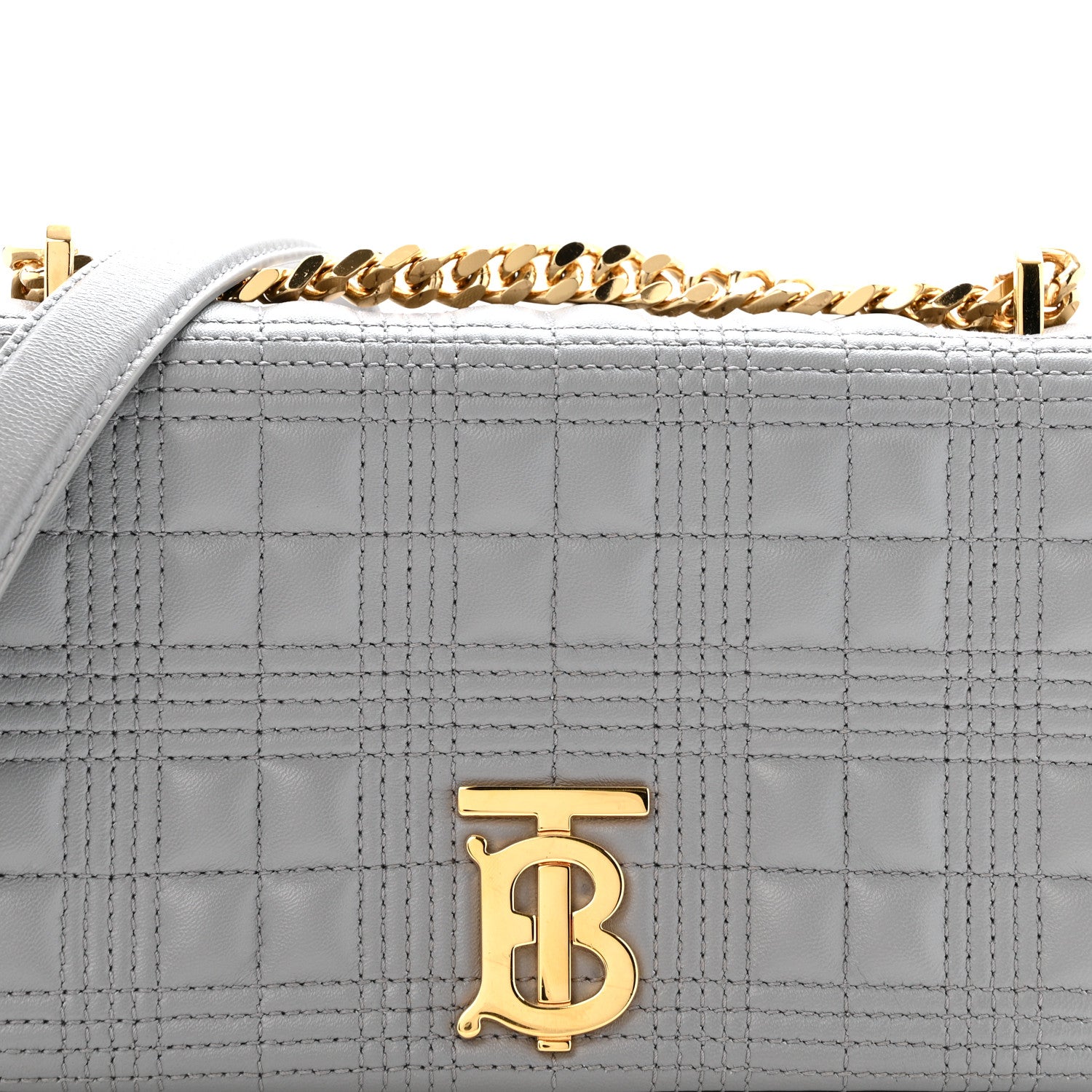 Burberry Lambskin Quilted Small Lola Bag Grey 7 of 13