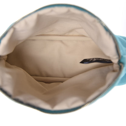 Hermes Cotton Canvas Mini Bolide Travel Cosmetic Pouch Bleu Horizon 5 of 14