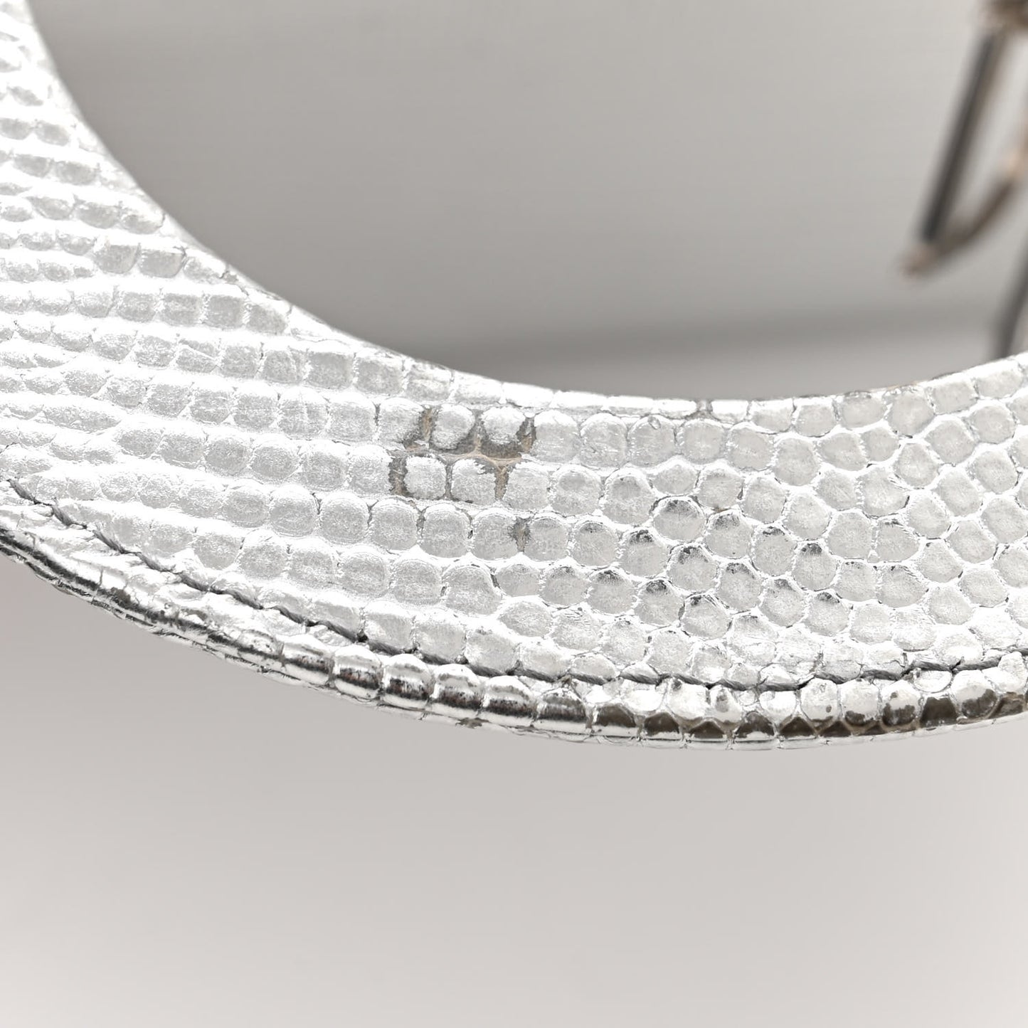 Metallic Lizard Mini Lady Dior Silver