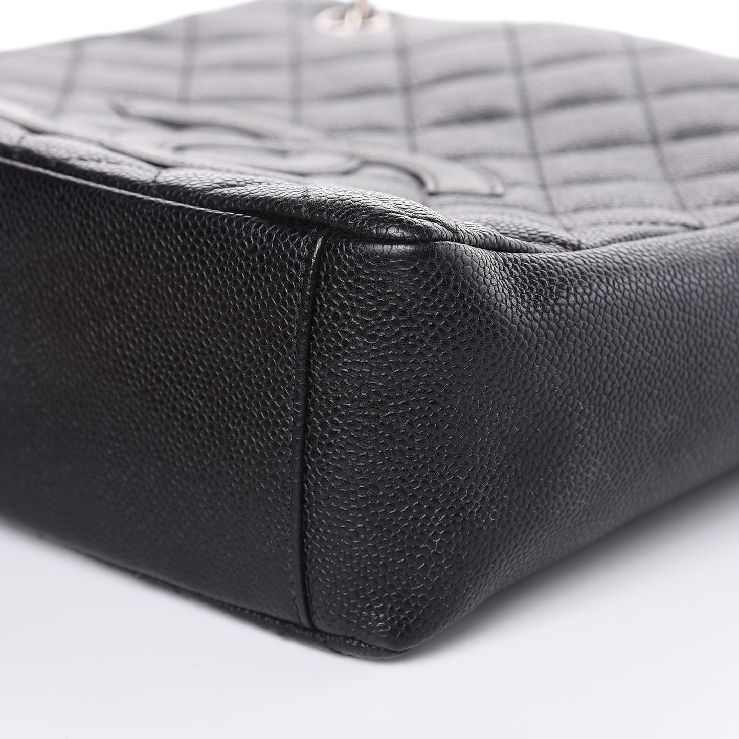 Caviar Quilted Petit Shopping Tote PST Black