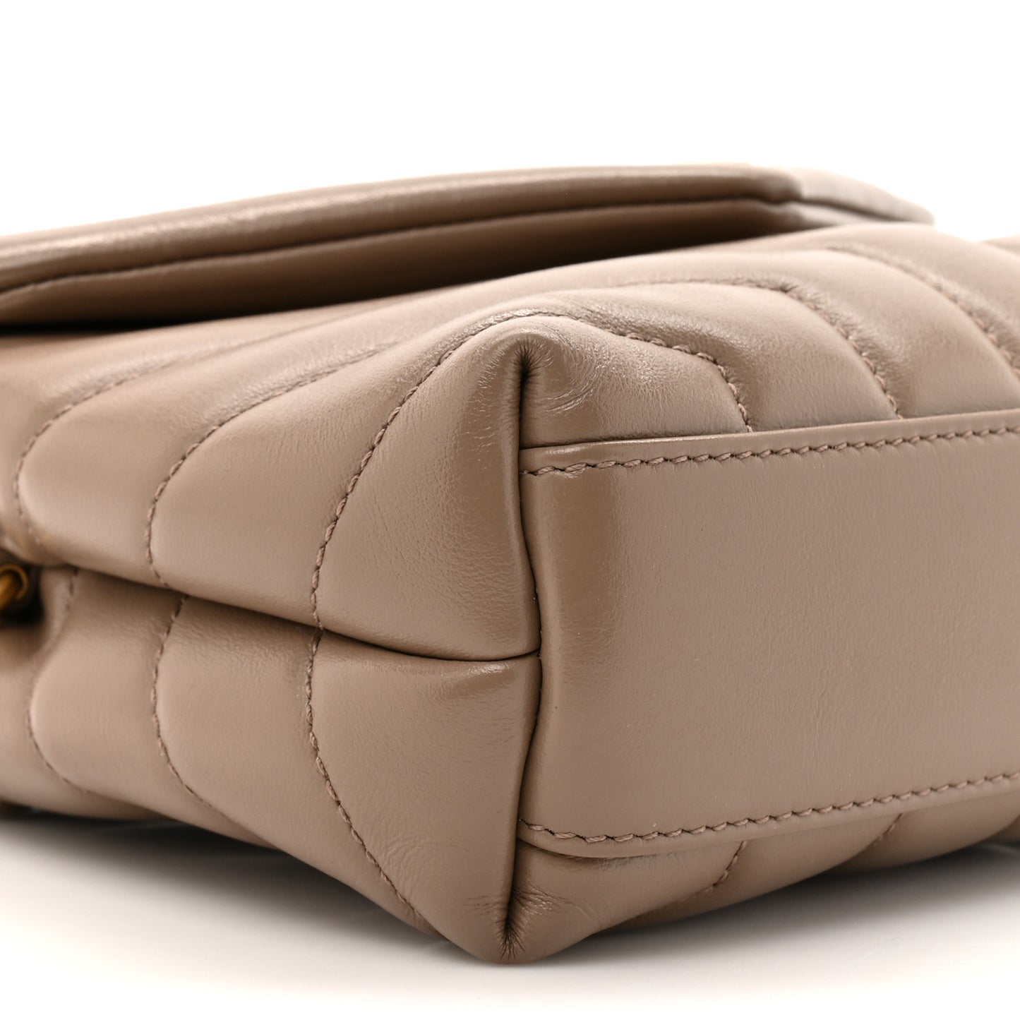 Calfskin Y Quilted Monogram Toy Loulou Crossbody Bag Taupe