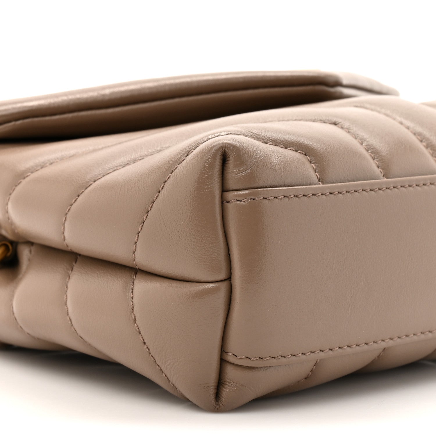 Saint Laurent Calfskin Y Quilted Monogram Toy Loulou Crossbody Bag Taupe 12 of 12