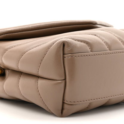 Saint Laurent Calfskin Y Quilted Monogram Toy Loulou Crossbody Bag Taupe 12 of 12
