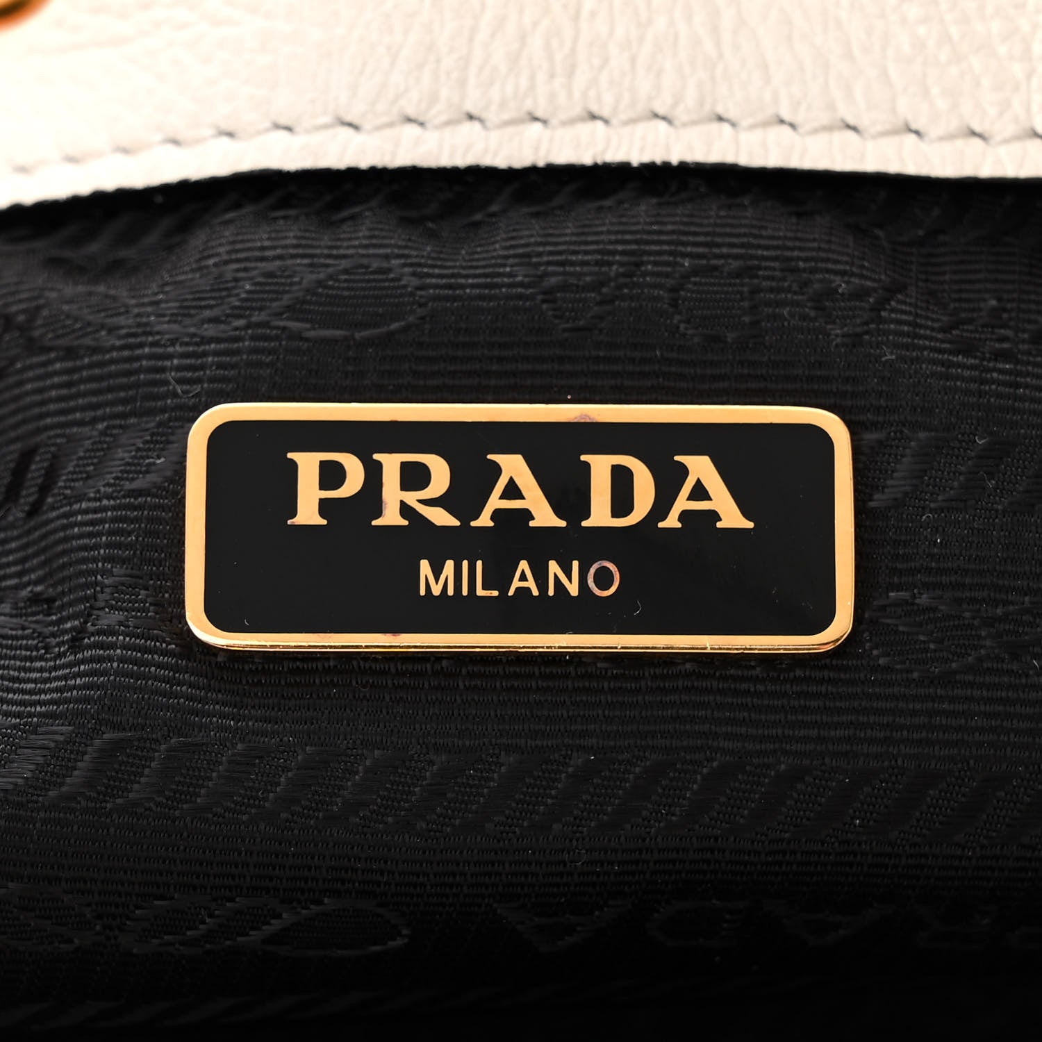 Prada Glace Calfskin Logo Mini Bucket Crossbody Bag White 6 of 13
