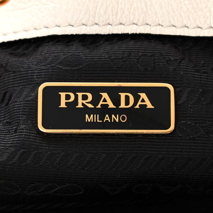 Prada Glace Calfskin Logo Mini Bucket Crossbody Bag White 6 of 13