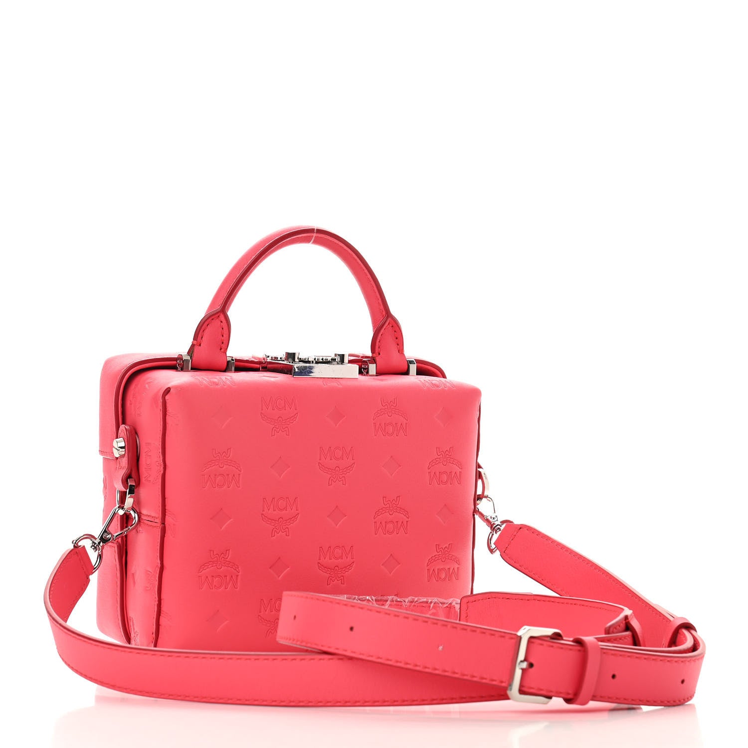 MCM Calfskin Ottomar Monogram Small Berlin Crossbody Sugar Pink 3 of 9