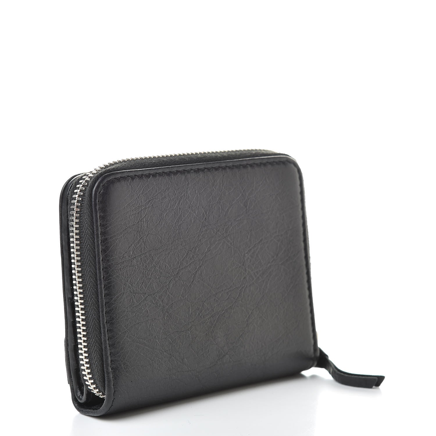Balenciaga Agneau Classic Silver Hardware Compact Wallet Black 3 of 10