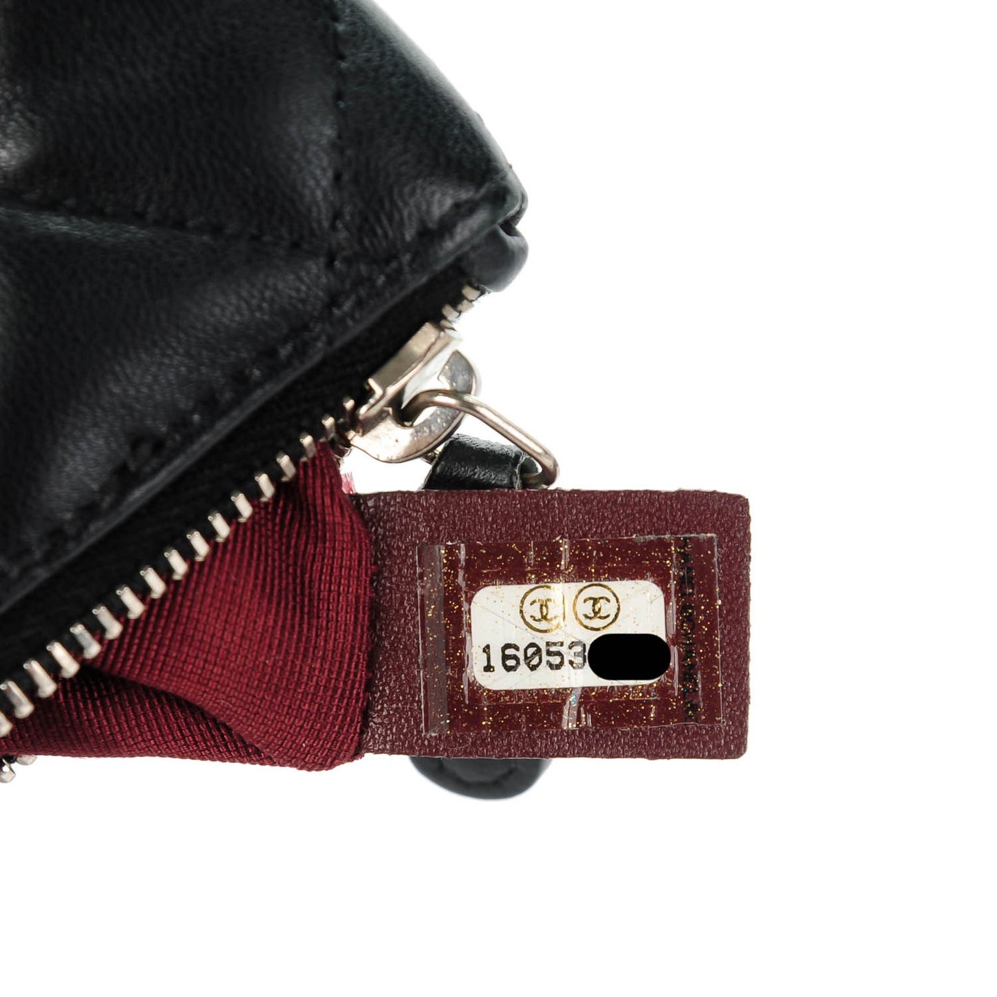 Lambskin Quilted Key Holder Case Black
