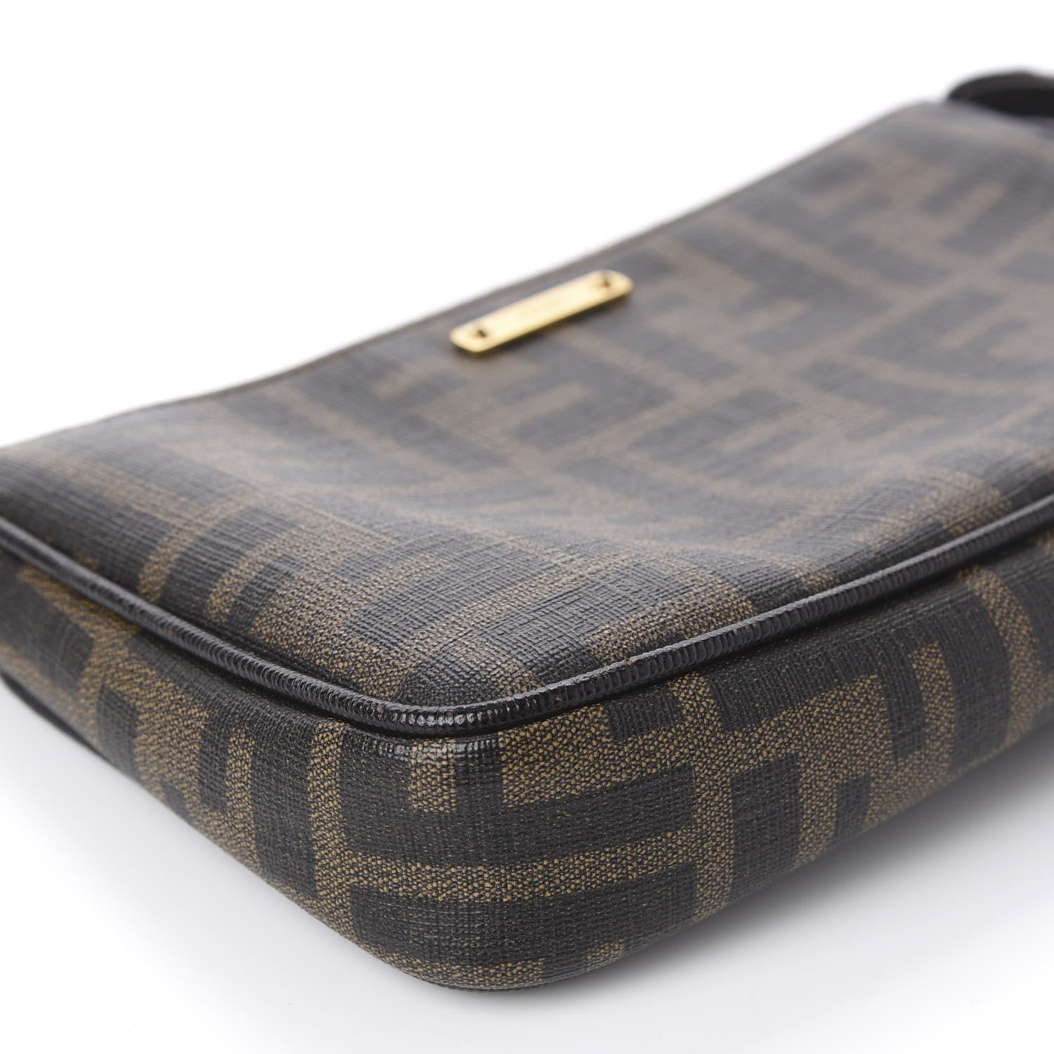 Fendi Zucca Spalmati Vitello Elite Pochette Tobacco Ebano 5 of 10