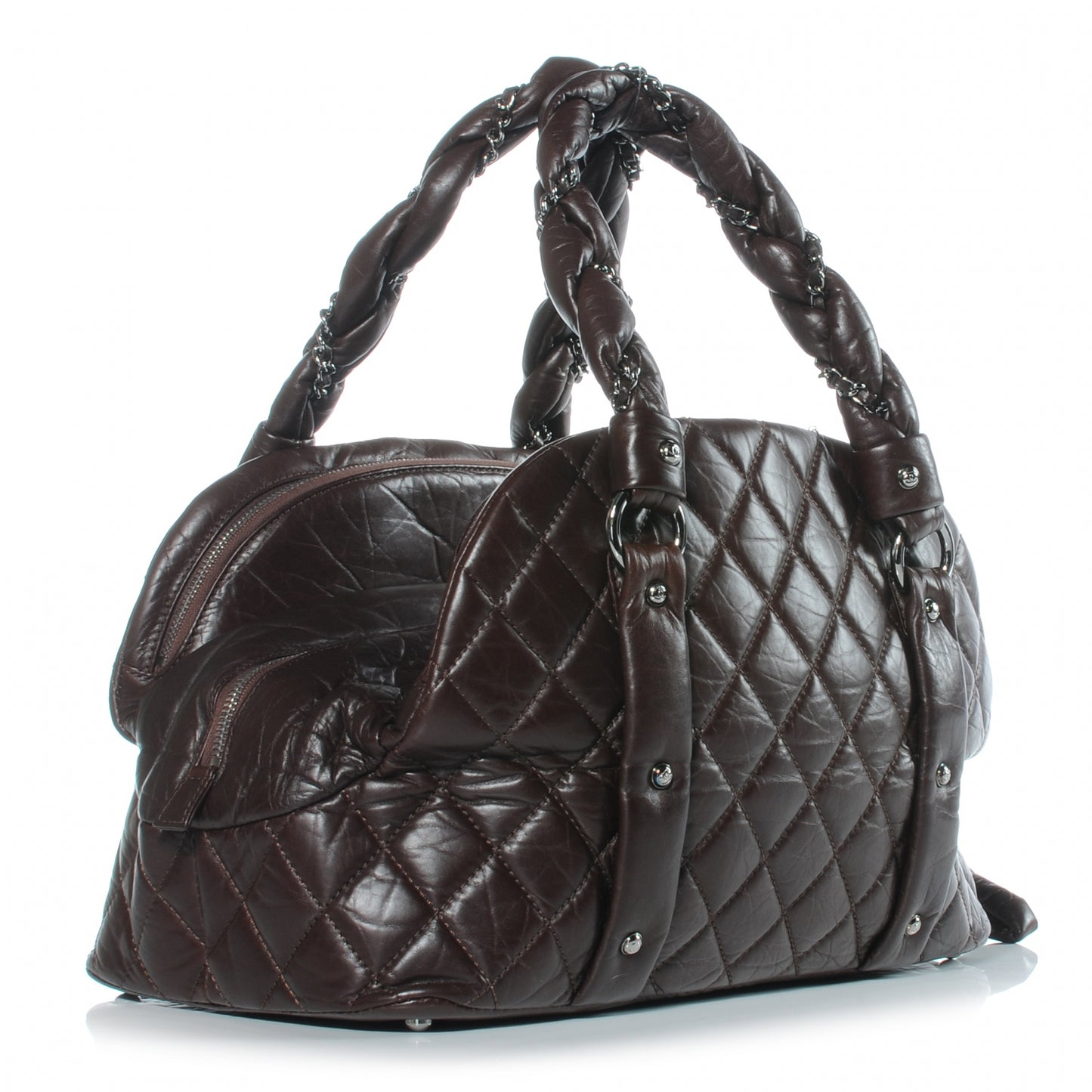 Leather Lady Braid Tote Brown