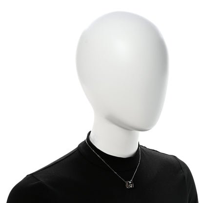 Hermes Lacquered Palladium Pop H Pendant Necklace Black 2 of 7