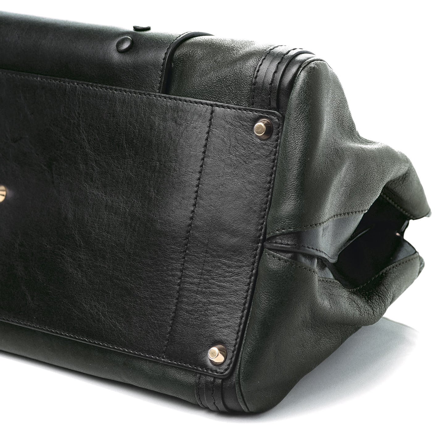 Calfskin Medium Alice Satchel Fir Green Black